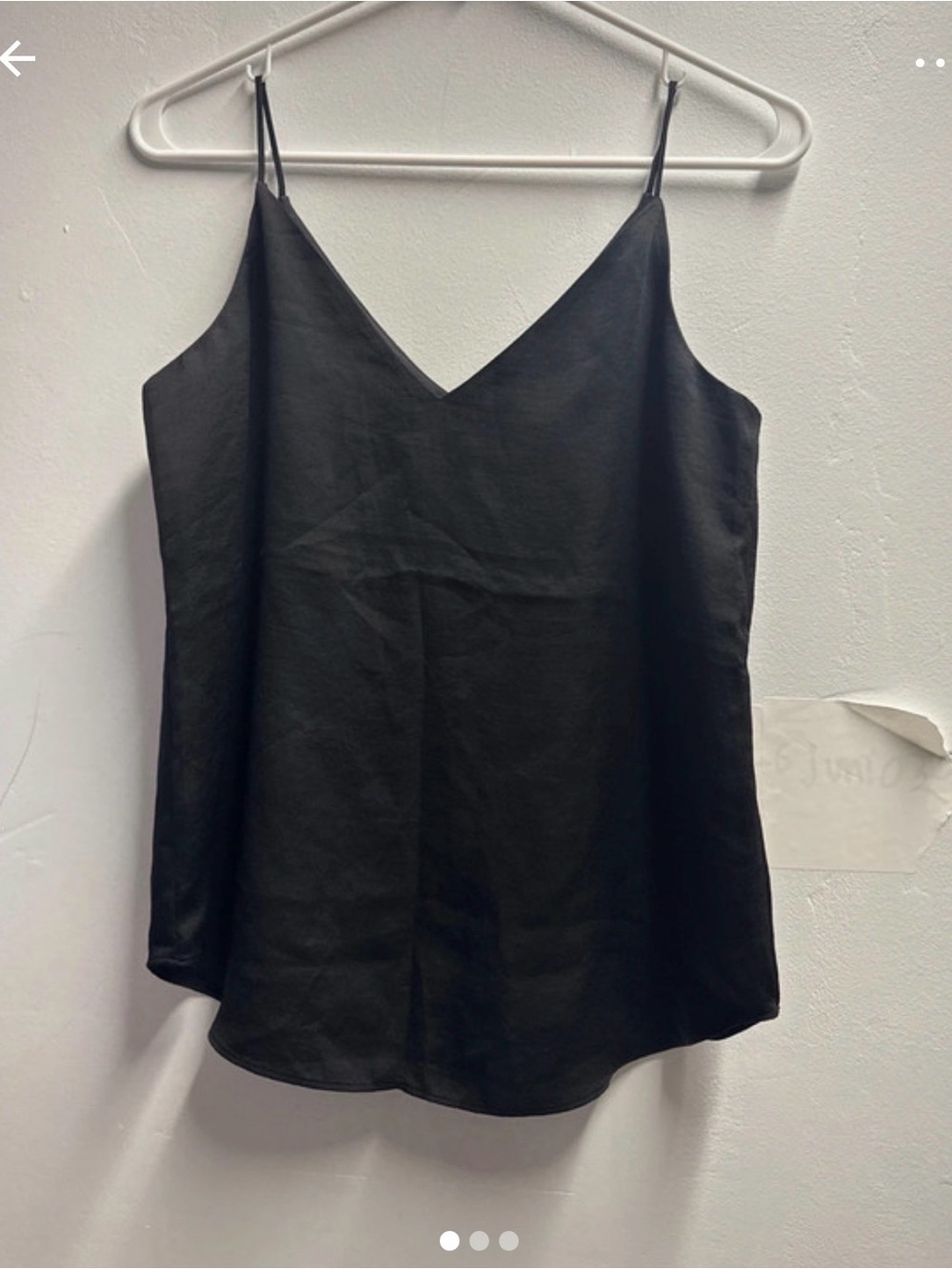 Black V-Neck Spaghetti Strap Top - Womens
